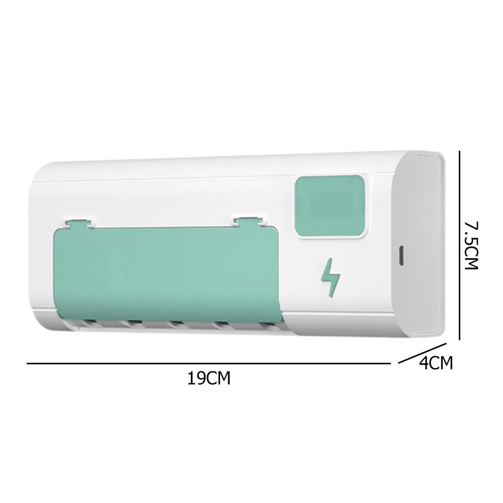Désinfectant brosse à dents UV pas besoin de charger brosse nettoyage rangement salle de bain dentifrice distributeur porte désinfectant: green