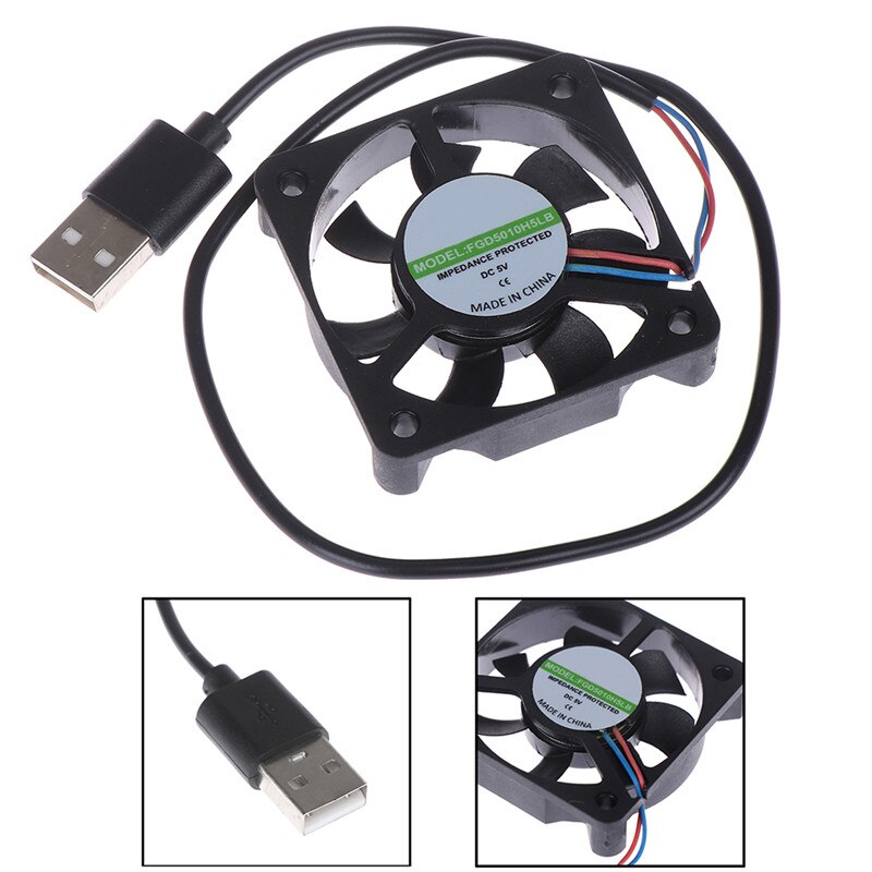 1pc 5v usb -liitin pc tuulettimen jäähdytin jäähdytyselementin pakokaasun suorittimen jäähdytyspuhaltimen vaihto 45cm kaapelilla 50 x 50 x 10mm