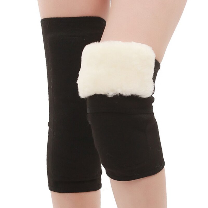 Rodilleras de lana de carbón de bambú, Protector para las rodillas, calentadores de lana, soporte grueso para rodilla, protección contra la artritis