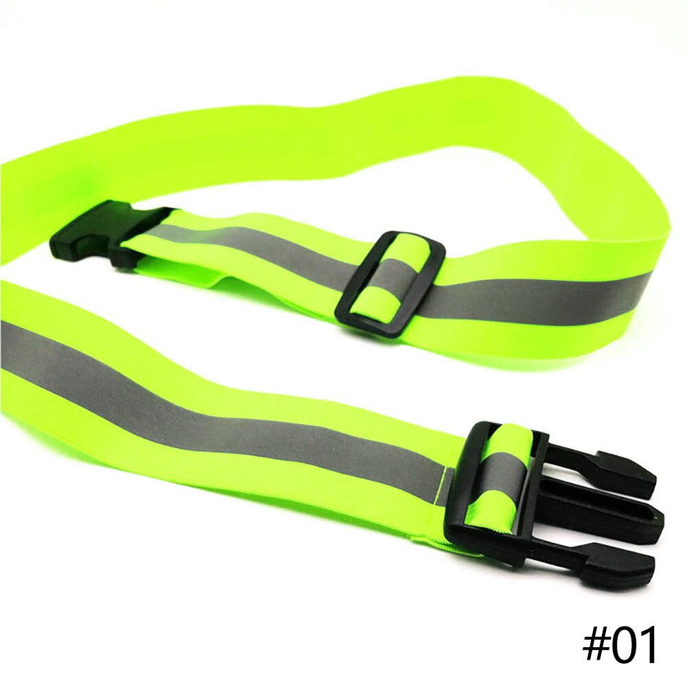 Running High Visible Night Safety Gear Reflective Belts for Kids Men Women Waist Adjustable Elastic Safety Reflective Belt: Green