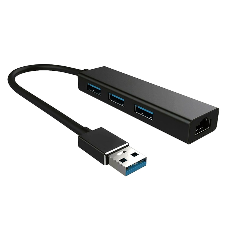 USB 3.0 Gigabit Ethernet Lan RJ45 1000Mbps adaptateur réseau 3 ports Hub pour Mac PC: Default Title