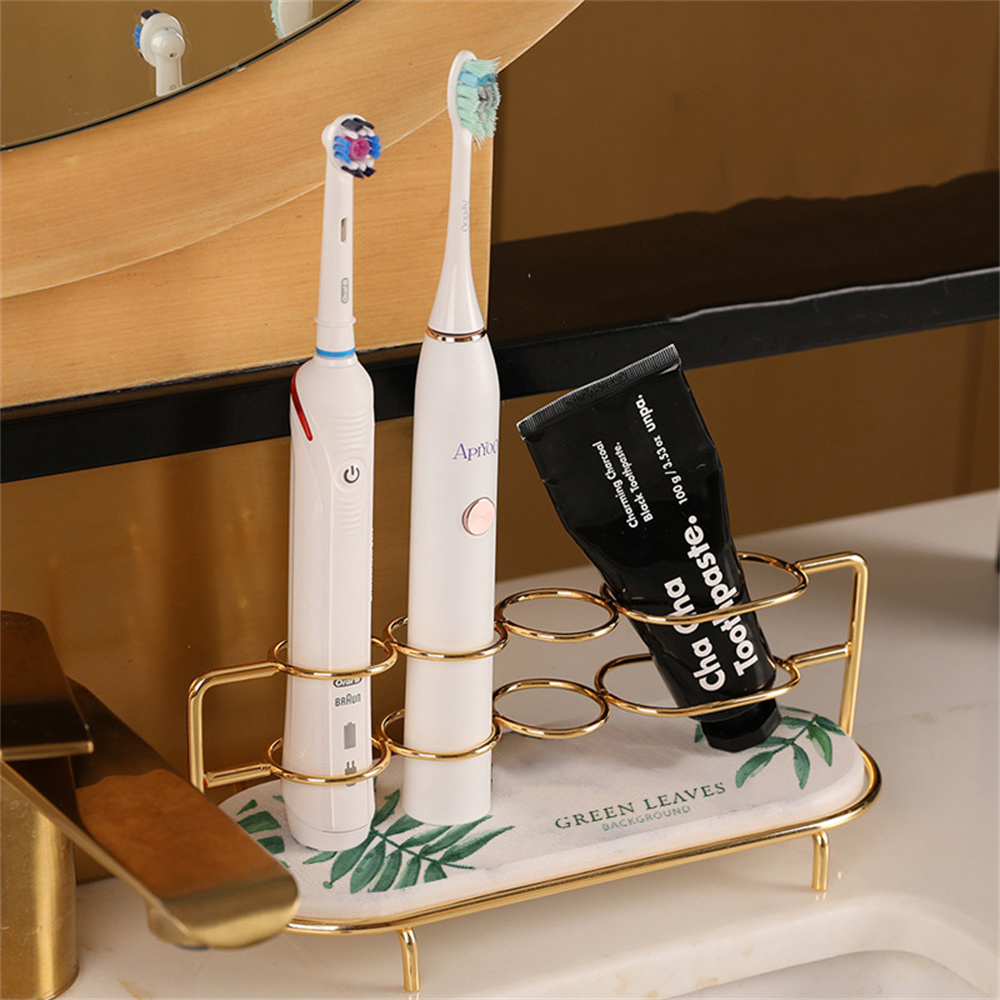 Diatomite Electric Toothbrush Holder Quick-drying Absorbent Pad Toothbrush Toothpaste Organizer Gold Toiletries Storage Shelf