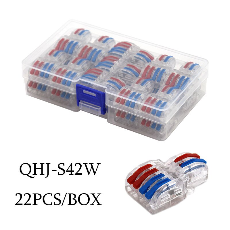 Mini Wire Electrical Connector Boxed 222 LED Strip Lighting Quick Connectors Universal Compact Conductor Push-in Terminal Blocks: GRAY