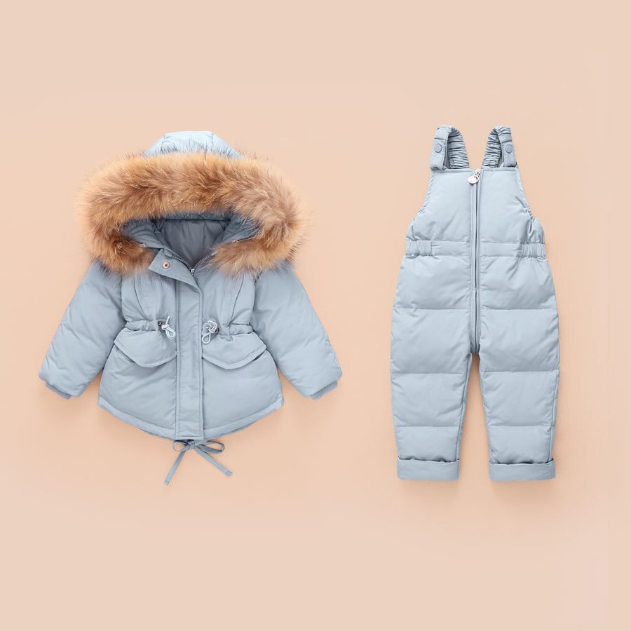 Winter Warme Jacke Kinder Overalls für Mädchen Jungen Kinder Schneeanzug Baby Jungen Mädchen Mantel Unten Jacken Kleinkind Neue Jahr Kleidung set: Light blue / 3T