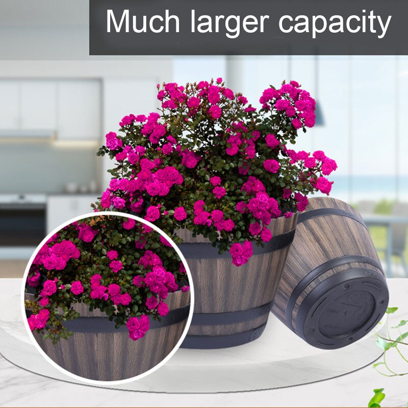 résine whisky baril Pot de fleur rond planteur intérieur extérieur jardin cour Patio MD88