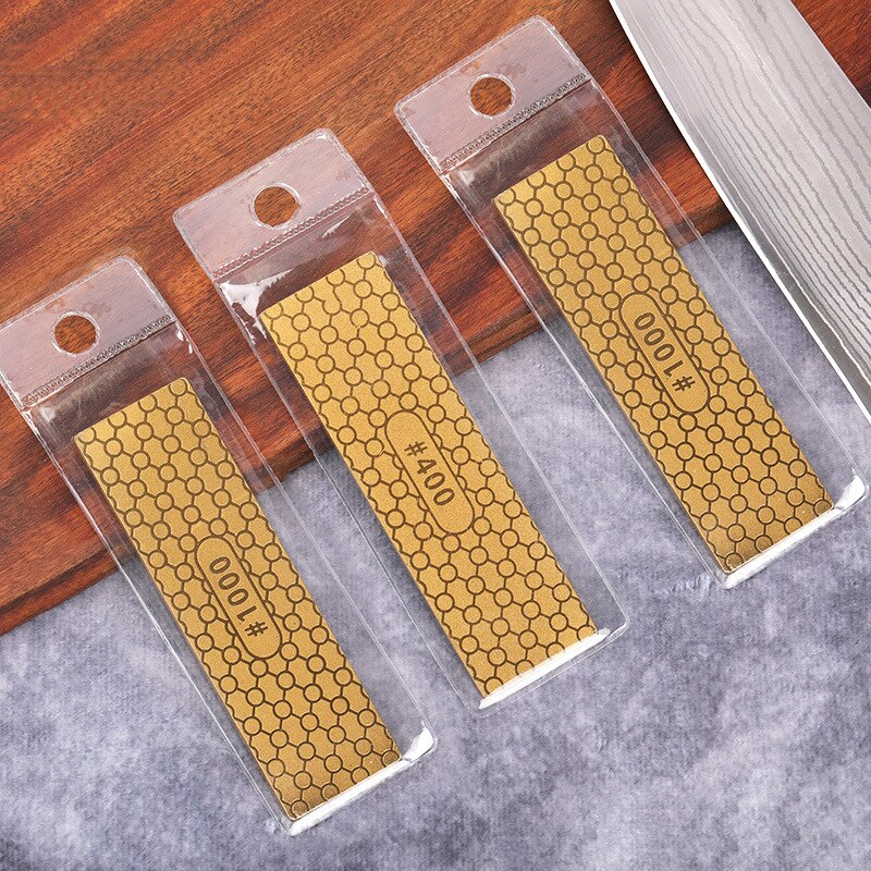 Diamond Sharpener Stone Double-sided Kitchen Outdoor Knife Sharpener Grinding Tools Honeycomb Titanium-plated Whetstone