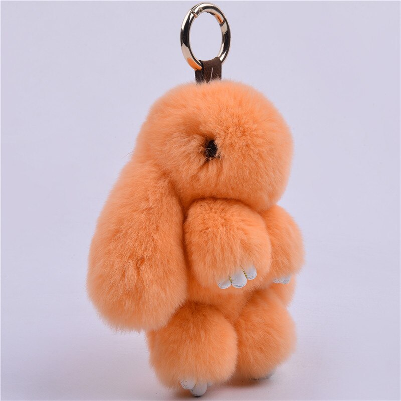 Zachte Leuke Simulatie Konijn Dier Bont Pop Knuffel Gevuld Speelgoed Kinderen Pop Sleutelhanger Spelen Dode Konijn: Oranje