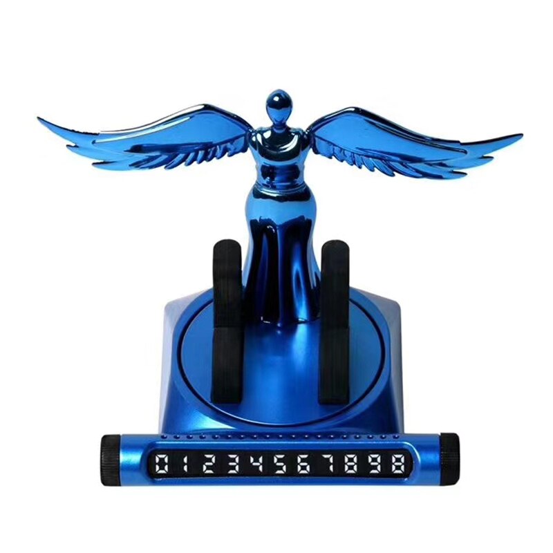 Soporte de teléfono para coche, soporte de teléfono móvil con placa de número de coche, soporte de teléfono giratorio para tablero de salpicadero de coche: Azul