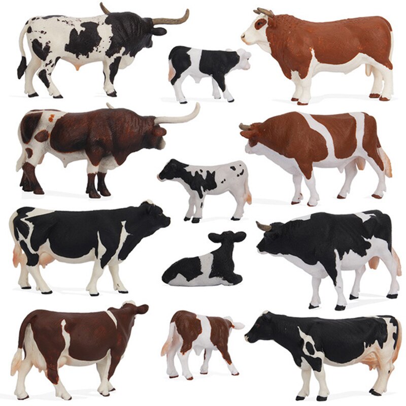 Animal toy model solid simulation set children's farm animal toys student cow buffalo Buffalo Bison ornaments