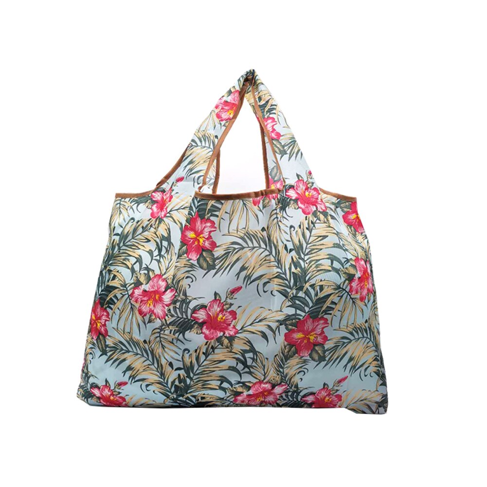 Nouveaux sacs à provisions réutilisables grande capacité sac fourre-tout à fleurs pliable sacs d'épicerie résistants: 1