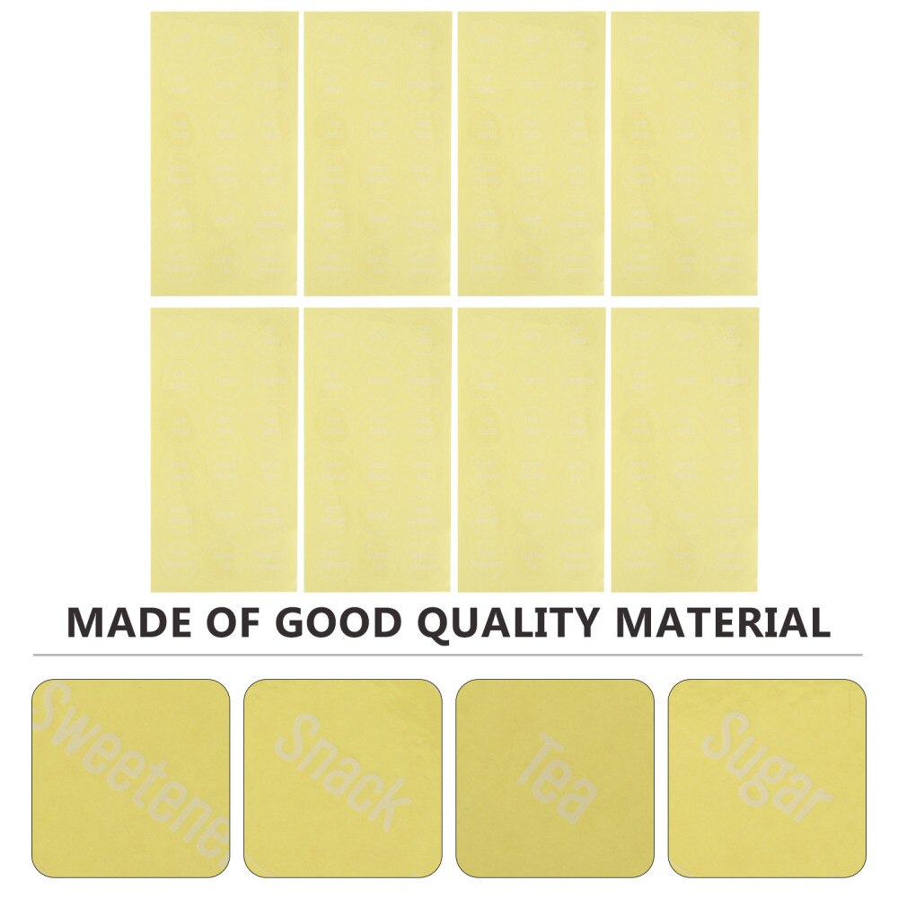 8 Vellen 144Pcs Ingrediënten Naam Label Decals Spice Labels Voor Thuis