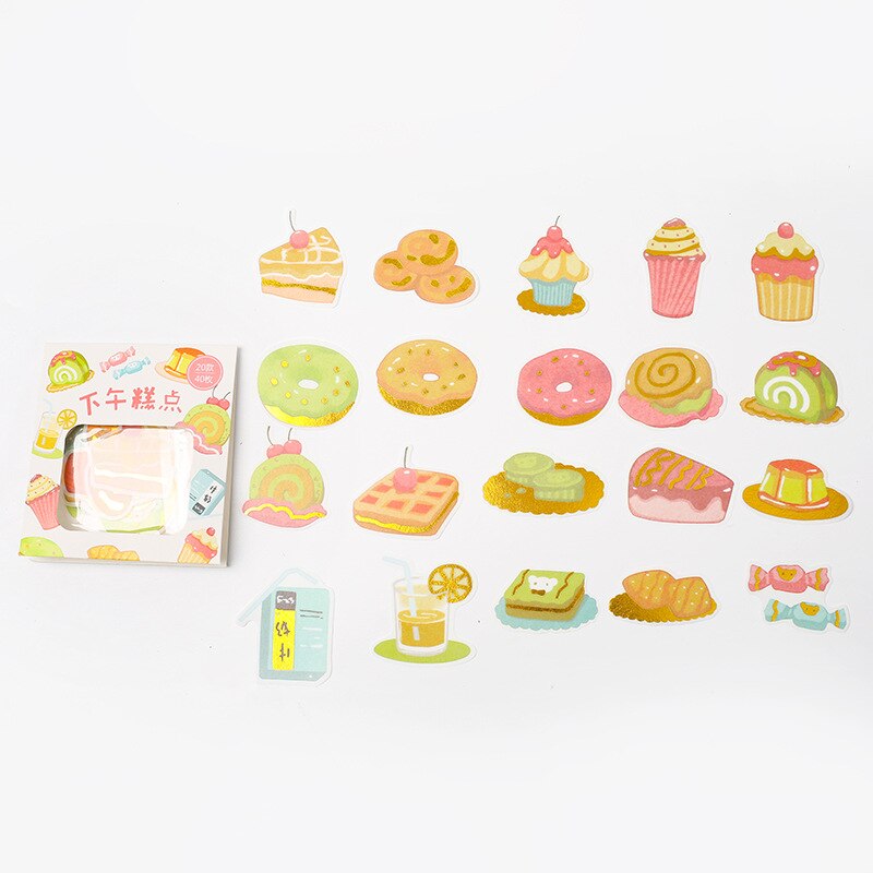 Eating Snacks Series Cute Sticker Custom Stickers Diary Stationary Flakes Scrapbook DIY Decorative Label flower Stickers set: 13