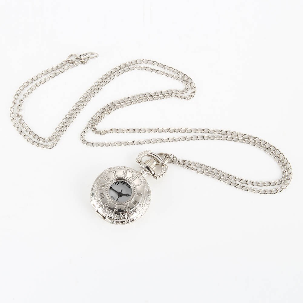 Reloj de bolsillo Vintage , reloj de aleación con número romano, pantalla de doble hora, collar, cadena, relojes, de cumpleaños LL @ 17