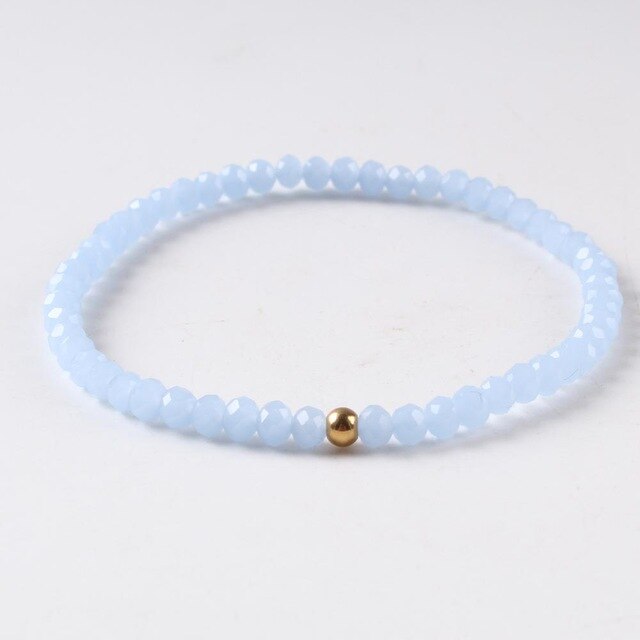 Boho DIY proste kolorowe szkło kryształowa czerwień róża złote koraliki Wrap bransoletka Femme bransoletki dla kobiet: Light Blue