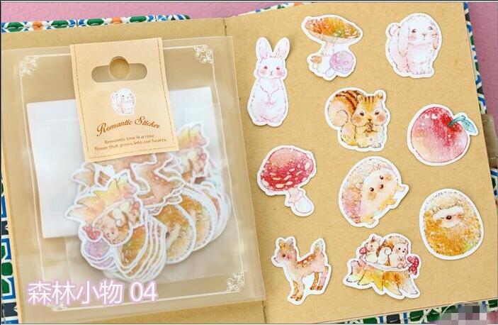 Special Price! 65-70 Pieces / More Romantic Mini Paper Sticker Bag Diy Diary Planner Decorative Map Scrapbook Kawaii Stationery: Burgundy