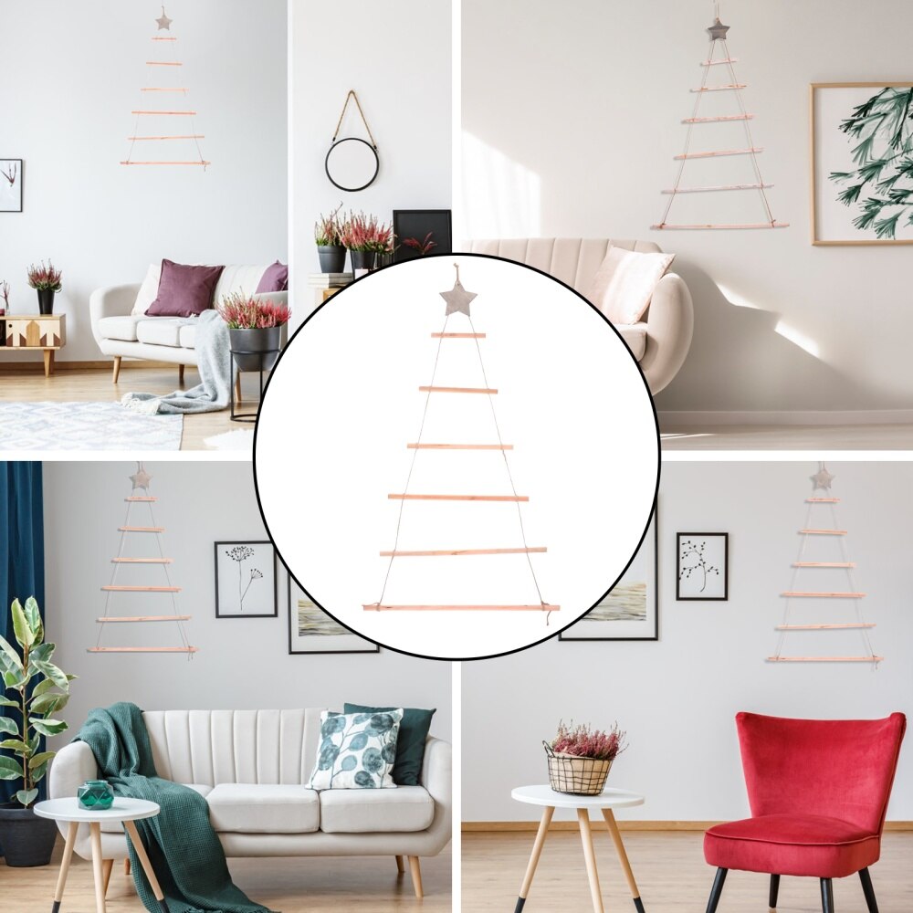 1Pc Boom Ladder Veilig Creatieve Tak Opknoping Decoratieve Ladder Voor Kerst