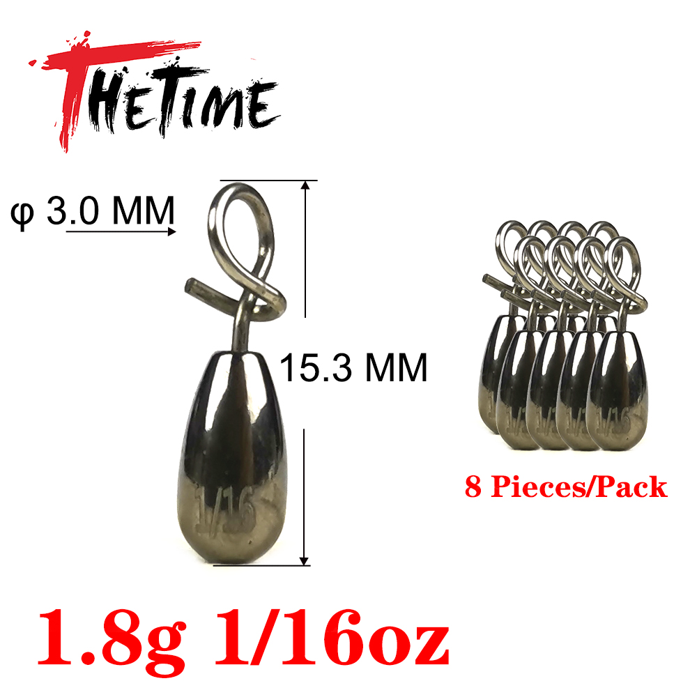 THETIME 1,8-21g, pesas de plomo para pesca de tiro directo, señuelo suave, aparejo libre, conector de gancho, plomos de línea para accesorios de pesca de lubina: Dorado