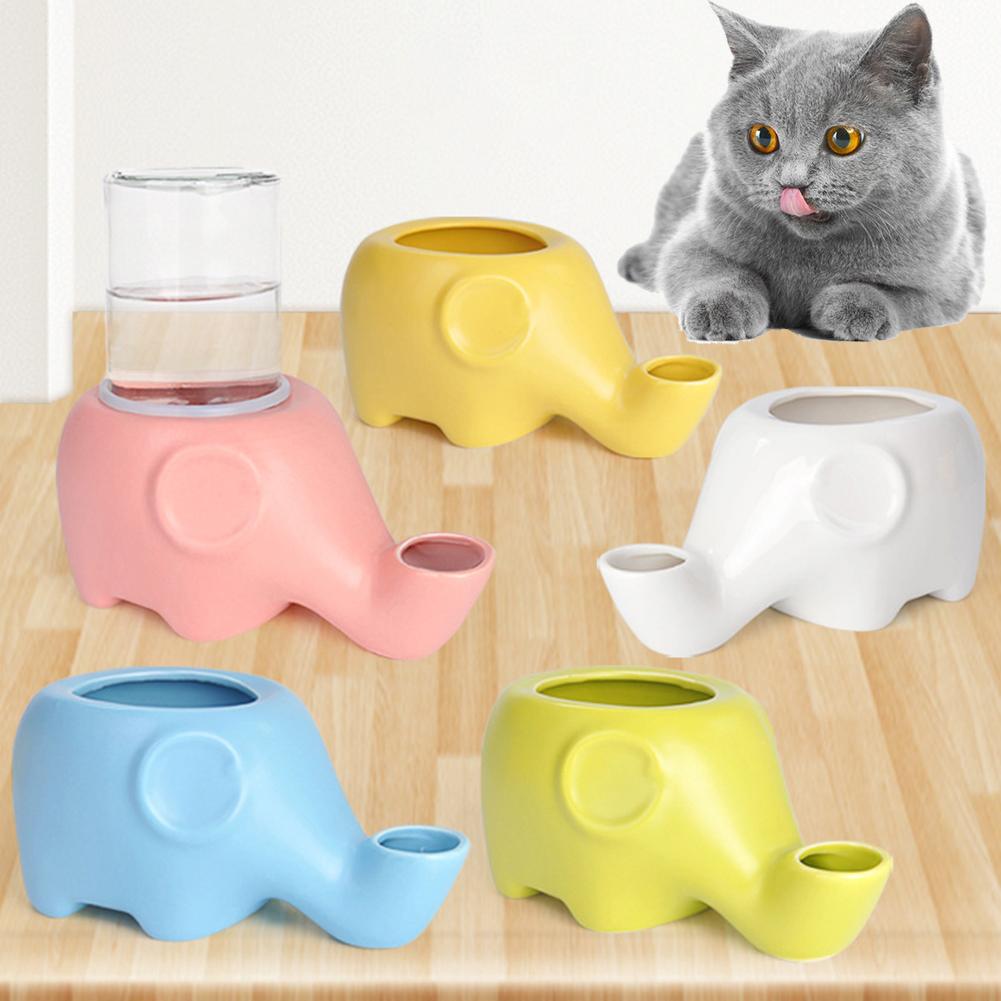 Éléphant D'animal Familier de Forme de Chat Chaton Aucun Déversement Distributeur D'eau Distributeur de Bol À Boire