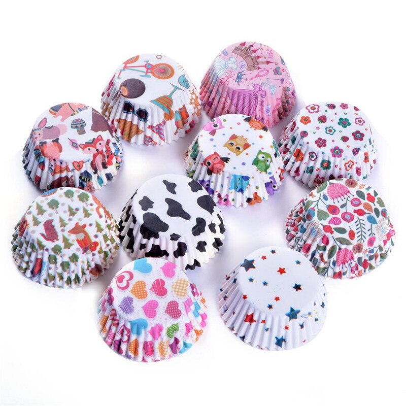 100 Stuks Vetvrij Cake Paper Cups Muffin Cup Liner Tray Bakvorm Cupcake Feestartikelen Keuken Bakvormen Pastry gereedschap