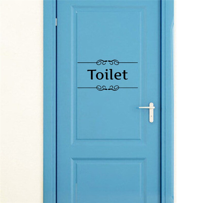 Product] Tekst Muurstickers Wc Badkamer Deur Vinyl Klassieke Zwart Wit Decorationl Art Stickers