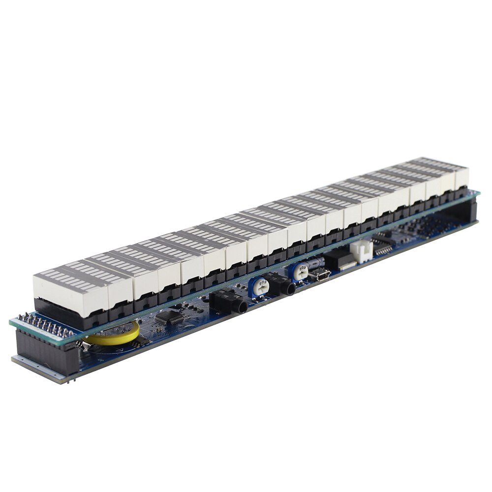 GHXAMP Multicolor 20 Segment LED Muziek Spectrum Versterker Niveau 10 USB 5-12V Voeding Klok Functie Afgewerkt