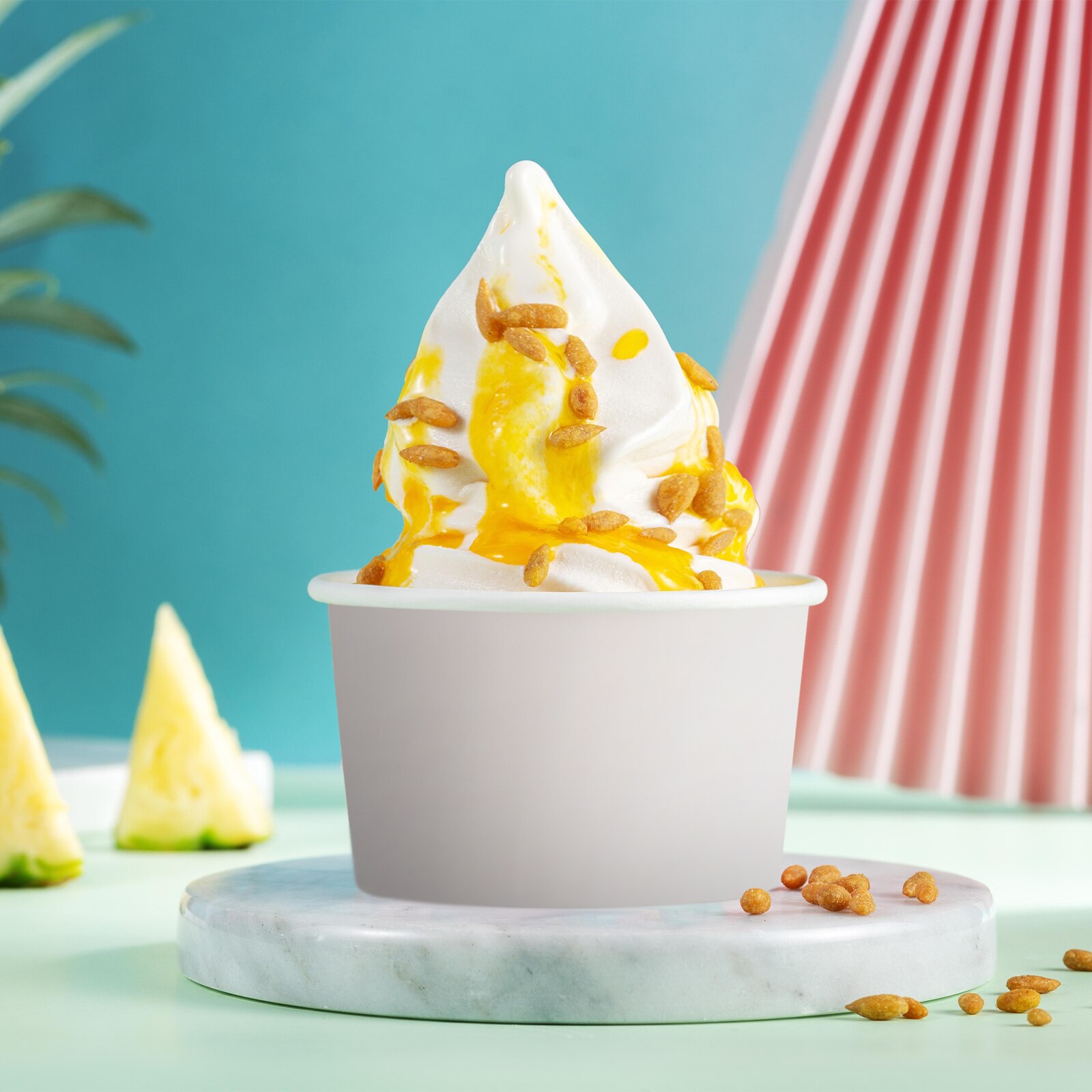 100Pcs Dessert Container Papier Praktische Duurzaam Pudding Cup Ijs Cup Voor Bakken Winkel Winkel