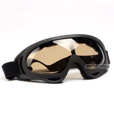 Gafas de moto con visión nocturna amarilla, lentes protectoras para esquí, Retro, Motocross, Snowboard, moto de nieve, Dirt Bike, ATV: Brown Lenses