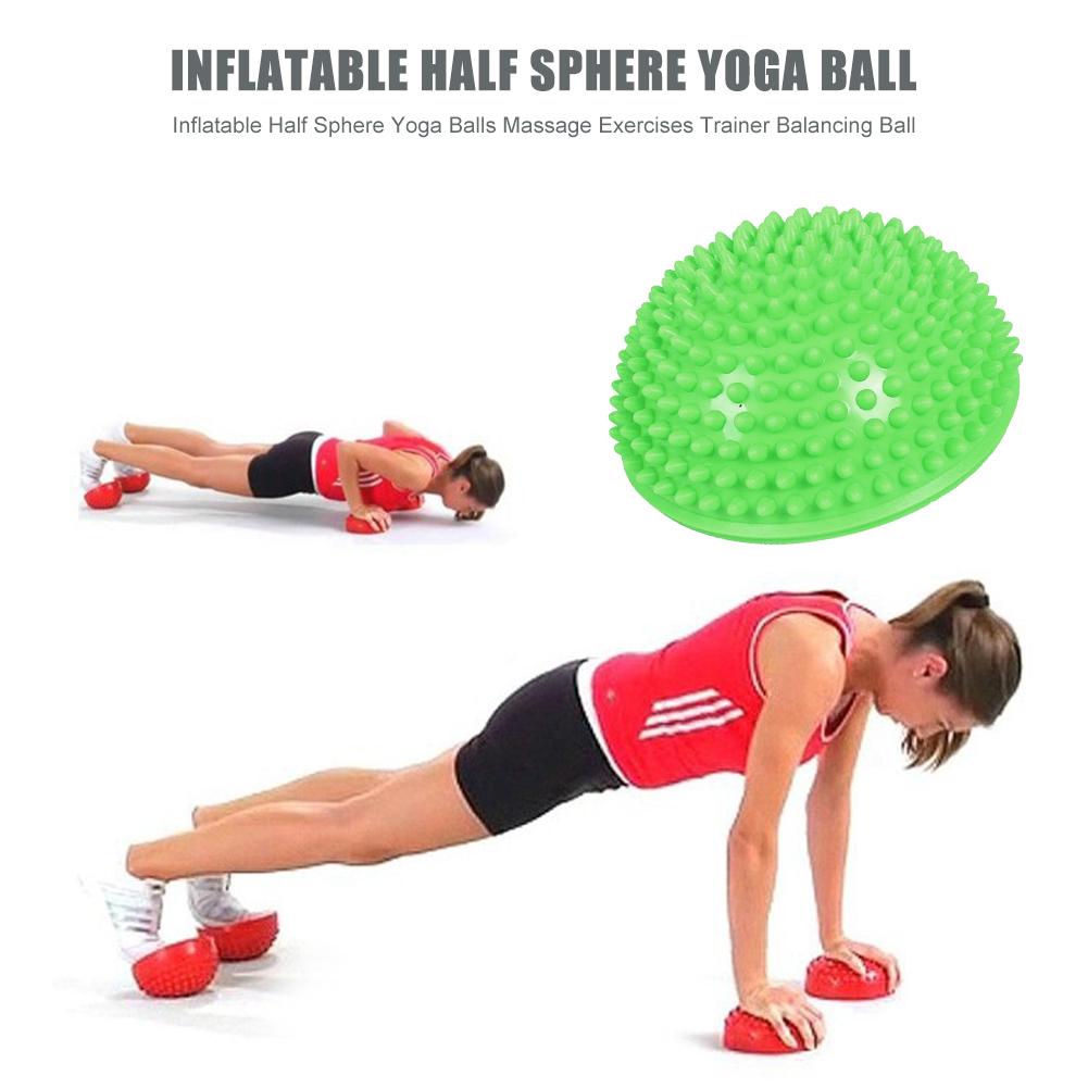 Demi-boule gonflable en caoutchouc pour Yoga, entraîneur d&#39;équilibre, demi-sphère, exercices de Massage, gymnastique, Pilates, Fitness