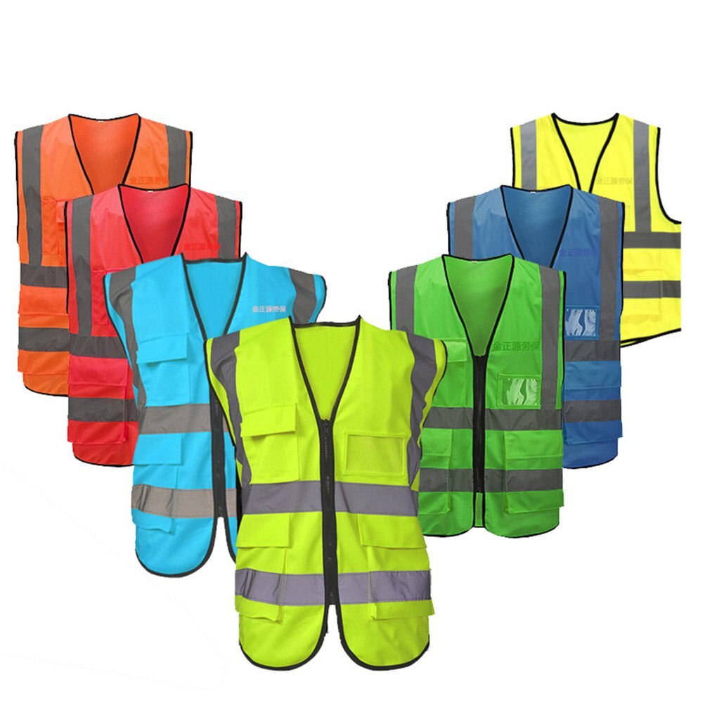 Multi-tasche reflektierende weste Radfahren verkehrs weste Neutral Sleeveless Hygiene arbeiten reflektierende kleidung
