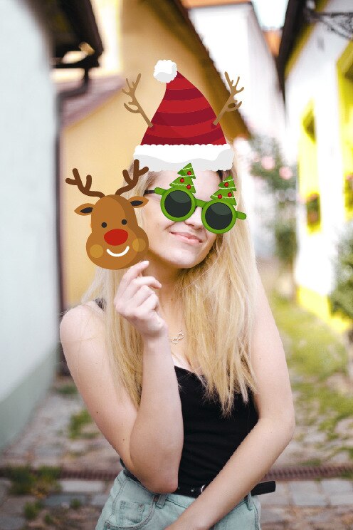 37Pcs Kerst Photo Booth Props Party Maskers Hoed Snor Lip Photobooth Props Christmas Party Decoratie Favor Funny