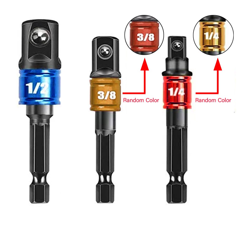 Power Drill Socket Adapter for Driver Impact Drill Extension Drill Bits Bar Socket Adapter 1/4 Hex Shank Square Head Drill Bit: Black