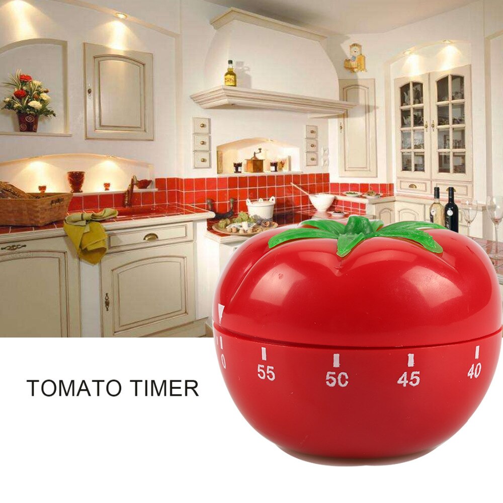 Useful Mechanical Timer 1-60min 360 Degree Cute Indoor Kitchen Tomato Mechanical Countdown Timer