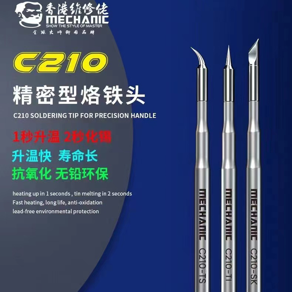 Mecánico C210 puntas de soldador 210 puntas para JBC T210-A Sugon T26/T26D mango de soldadura Estación de soldadura punta de soldadura