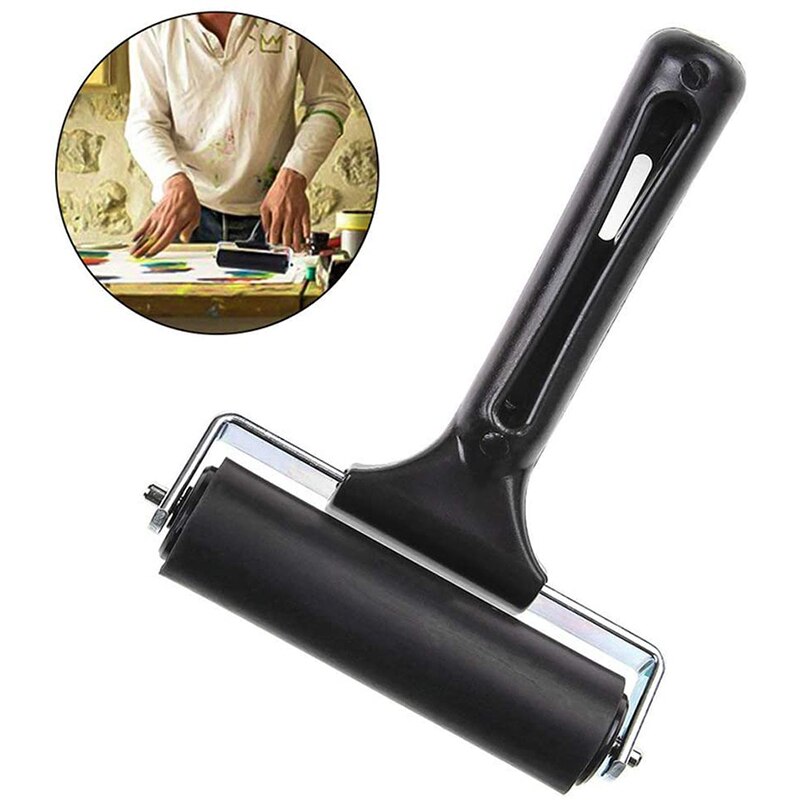 Rubber Roller, Set of 2 (6 & 10cm), Ink Brayer Roller perfect for Printmaking, Wallpapers, Block Printing Stamping