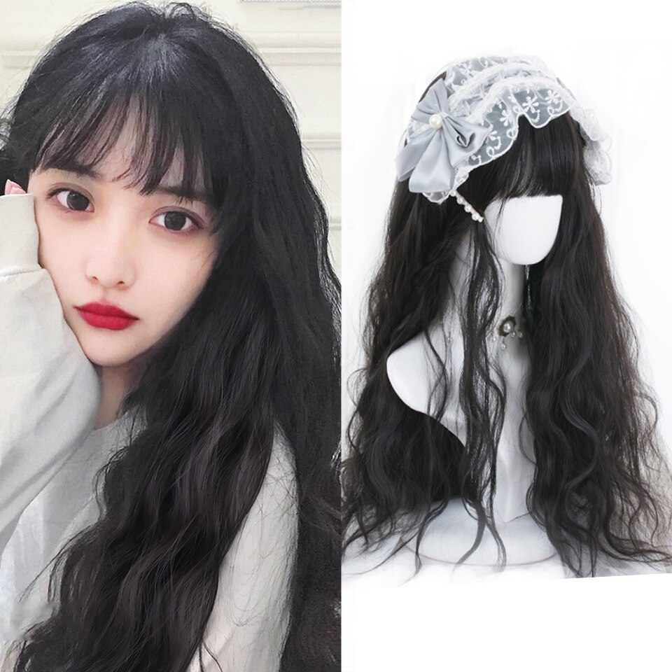 HOUYAN 22 Inch Long Wavy Wig with Bang Red Hair Cosplay Wig Heat Resistant Synthetic Hair Wigs: P4/24