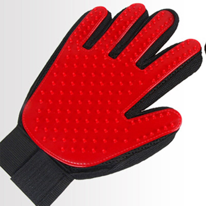 Luva removedora de pelos para animais, escova para remoção de pelos de cachorro e gato, esquerda ou direita, massageador de limpeza materiais de pente: Right red
