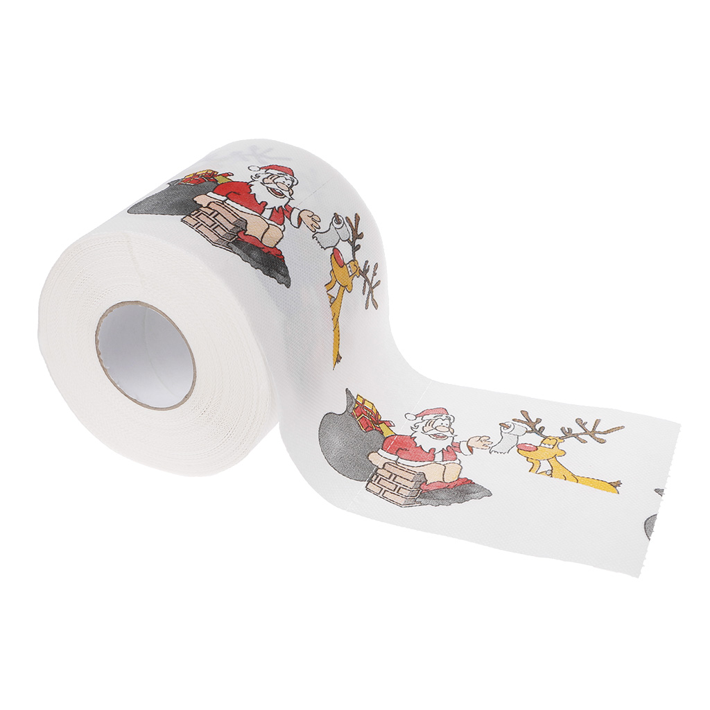 2 Layers Christmas Santa Claus Deer Toilet Roll Paper Tissue Living Room Decor