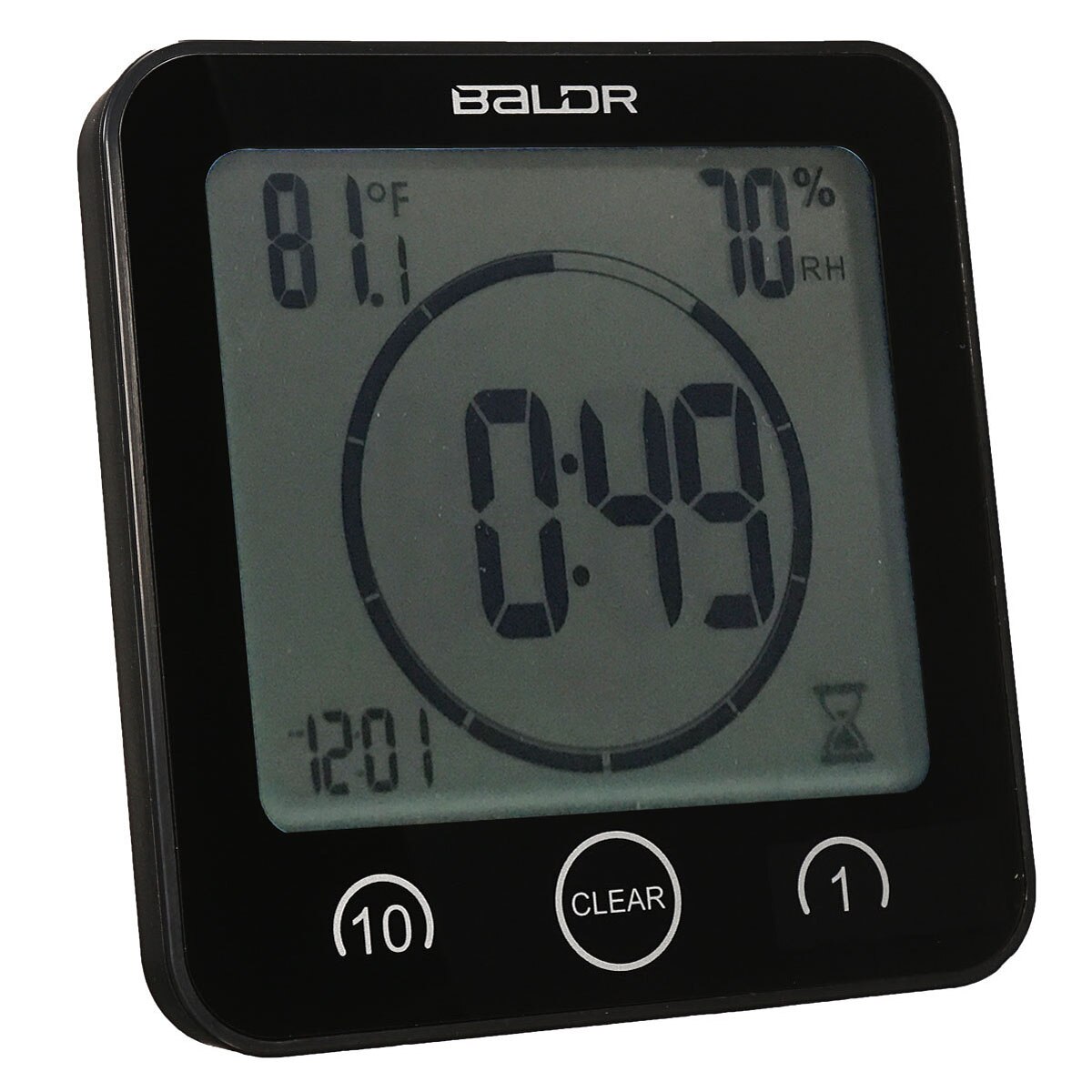 LCD Digital Waterproof For Water Splashes Bathroom Wall Clock Shower Clocks Timer Temperature Humidity Kitchen Wash Room Timers: Black