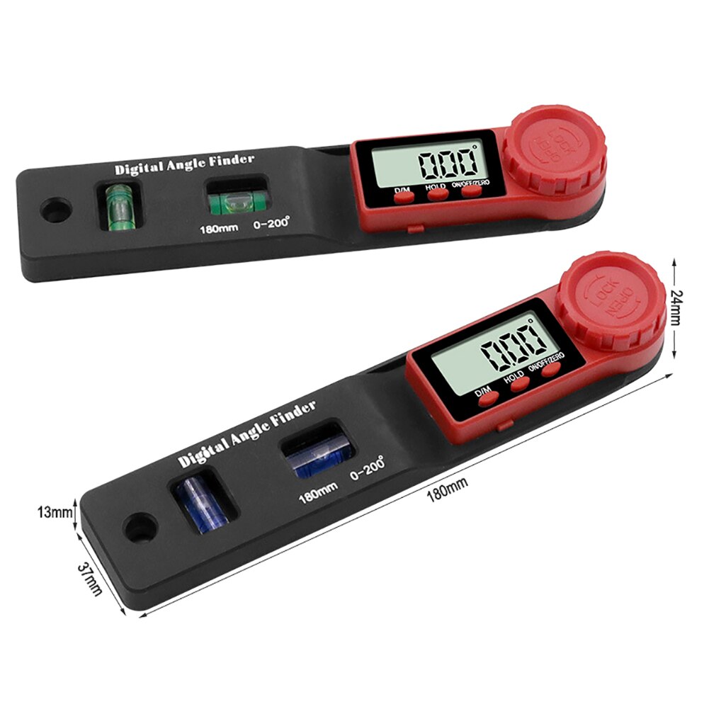 0-180mm 0-200° Digital Meter Level Ruler Angle Inclinometer Angle Ruler Electron Goniometer Protractor Angle Finder Measuring