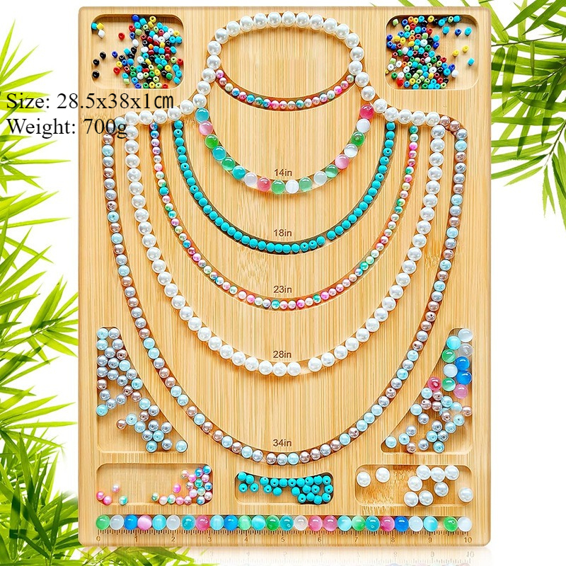 1 zestaw drewniana flokowana taca robić koralików DIY bransoletka naszyjnik elementy robić wyrobu biżuterii organizer robić koralików szara tablica z koralikami narzędzie pomiarowe