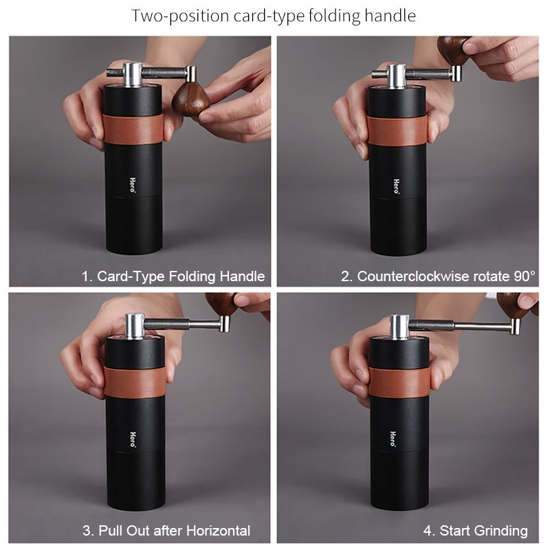 Hand Coffee Grinder Stainless Steel Conical Burr Home Office Outdoor Espresso Drip Coffee Manual Coffee Bean Mill