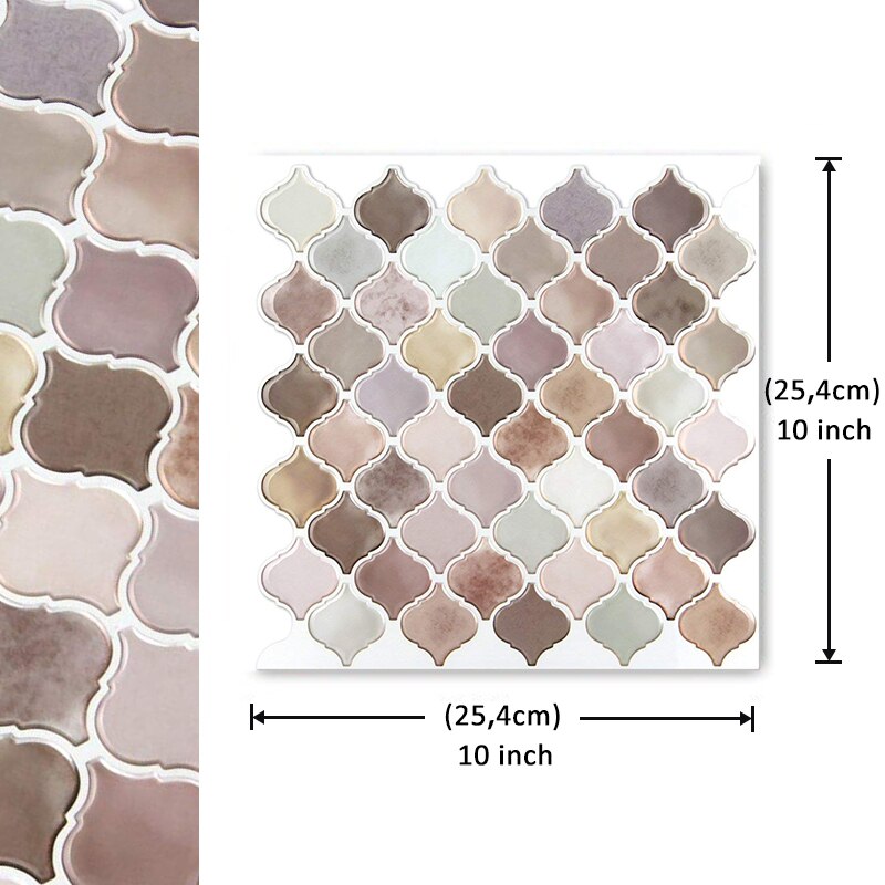 Selvklæbende mosaik fliser vægoverføringsbillede klistermærke diy køkken badeværelse boligindretning vinyl: T80509