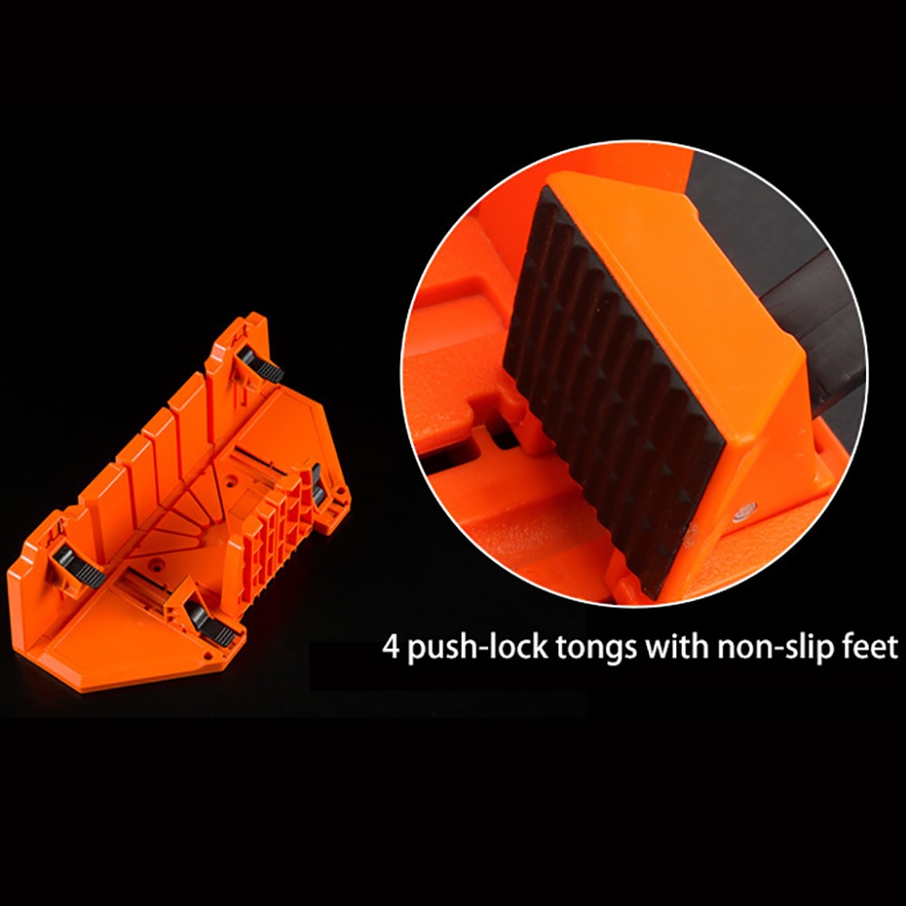 Adjustable Wood Cutting Clamping Miter Saw Box Woodworking Back Saw 0/22.5/45/90 Degree Clamping Mitre Box Cabinet Case Cutting