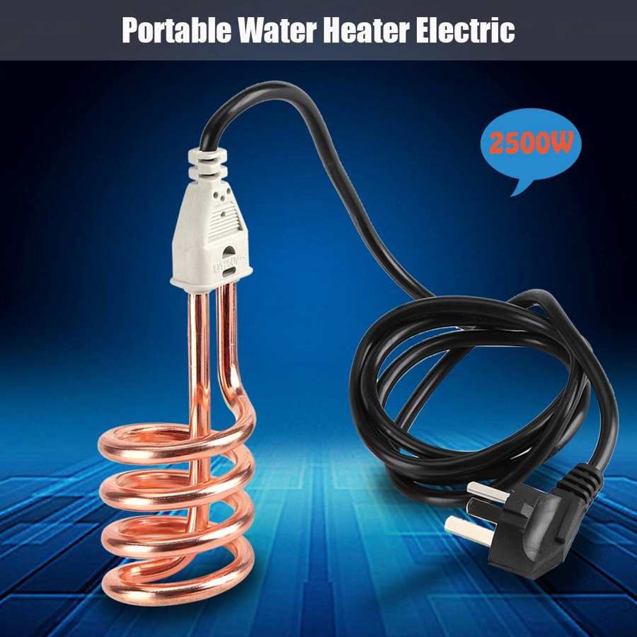 2500W Portable Immersion Electric Heater Boiler Water Heating Element Travel Use 220V Tool