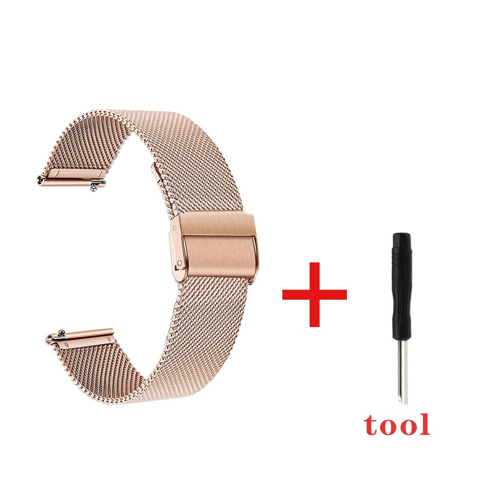 20 22mm bånd til samsung galaxy ur 46mm/42mm/ aktive 2 gear  s3 frontier/huawei ur  gt 2e/2/ amazfit bip/gts rem urrem: Rose guld / 22mm