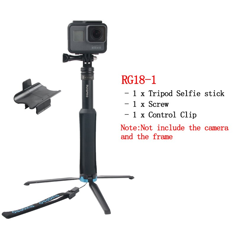 Trípode de mano para cámara deportiva, palo de Selfie extensible, monopié para DJI OSMO action Gopro Hero 10, 9, 8, 7, 6, 5, 4, SJCAM, Xiaomi YI: RG18-1