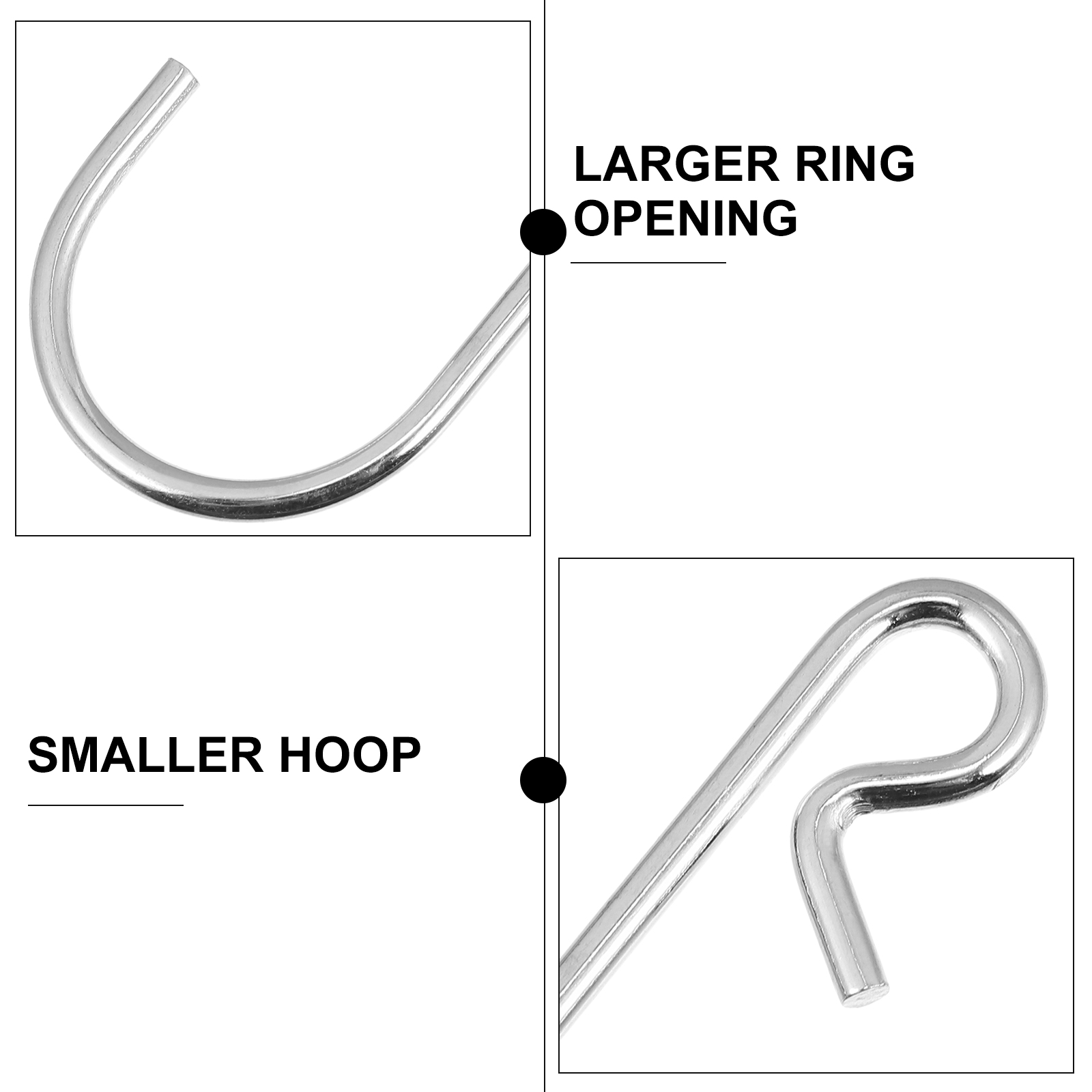 100Pcs Rvs Haken S-Vormige Anti-Roest Hangers Metalen Haken (Staal Kleur)