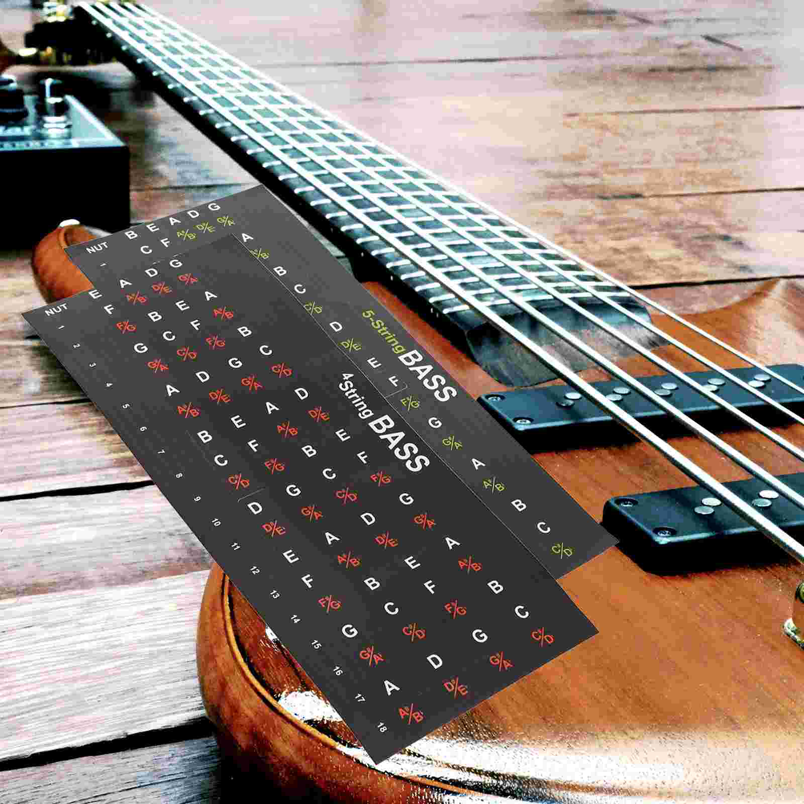 2 Stück Gitarren-Griffbrett-Aufkleber, Griffbrett-Notizen, Gitarren-Trainer-Notizen, Maßstab-Aufkleber, Gitarrenzubehör, Musikinstrumente