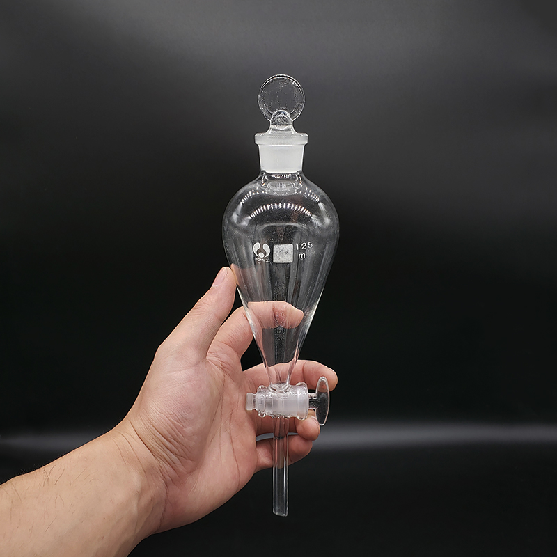 Embudo separador en forma de pera, con tope de vidrio molido y llave de paso, 125ml/250ml/500ml, sin de garrapatas, válvula de conmutación de vidrio