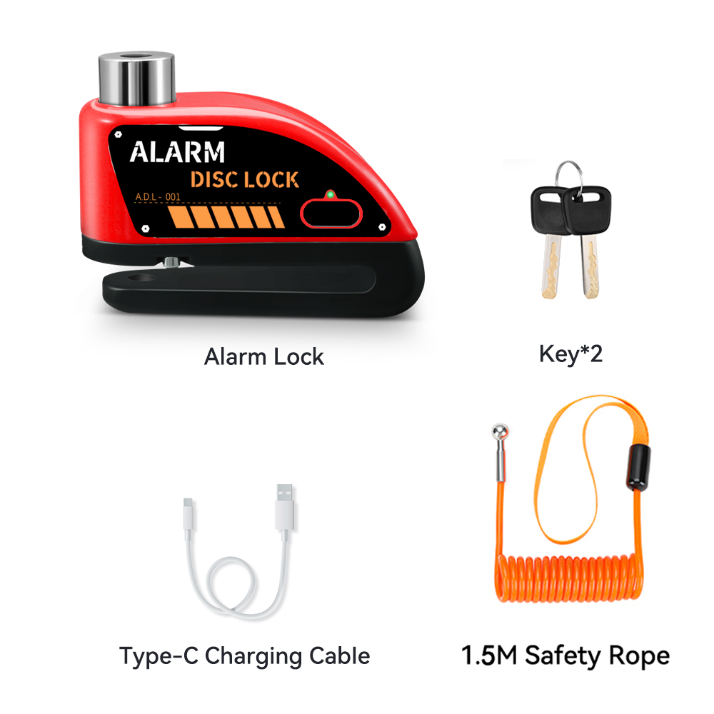 Extractme Motorrad Alarm Scheibenbremse Schloss 120dB Fahrrad Rad Disk Vorhängeschloss Sicherheit Diebstahlsicherung Rolle Alarma Motocicleta: Gold